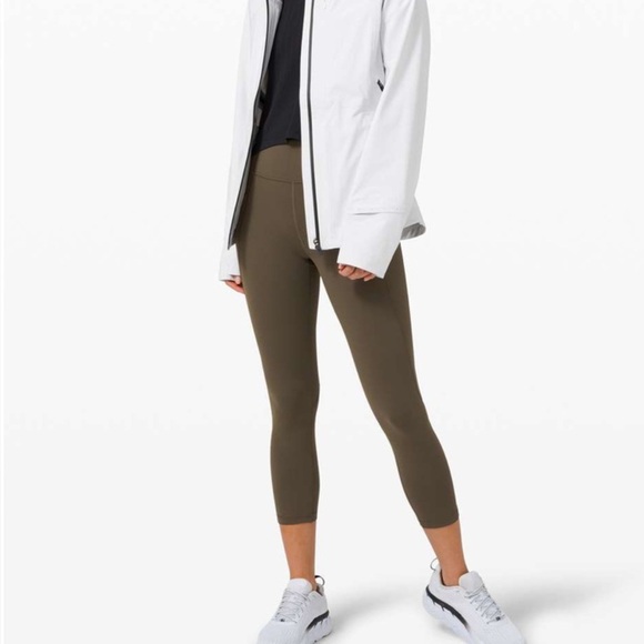 Lululemon olive green Time to Sweat crop leggings tights reflective 23” 8 - Picture 4 of 10